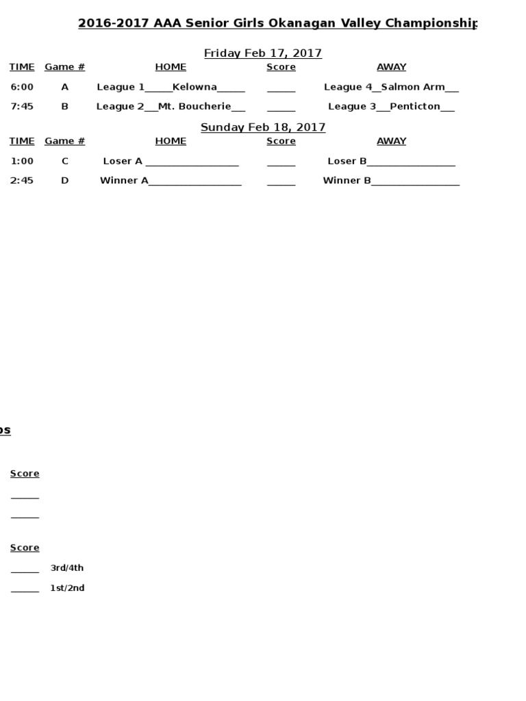 Playoff Schedule | PDF