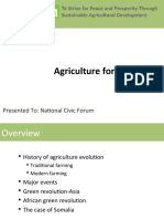 Agriculture For Peace: Presented To: National Civic Forum