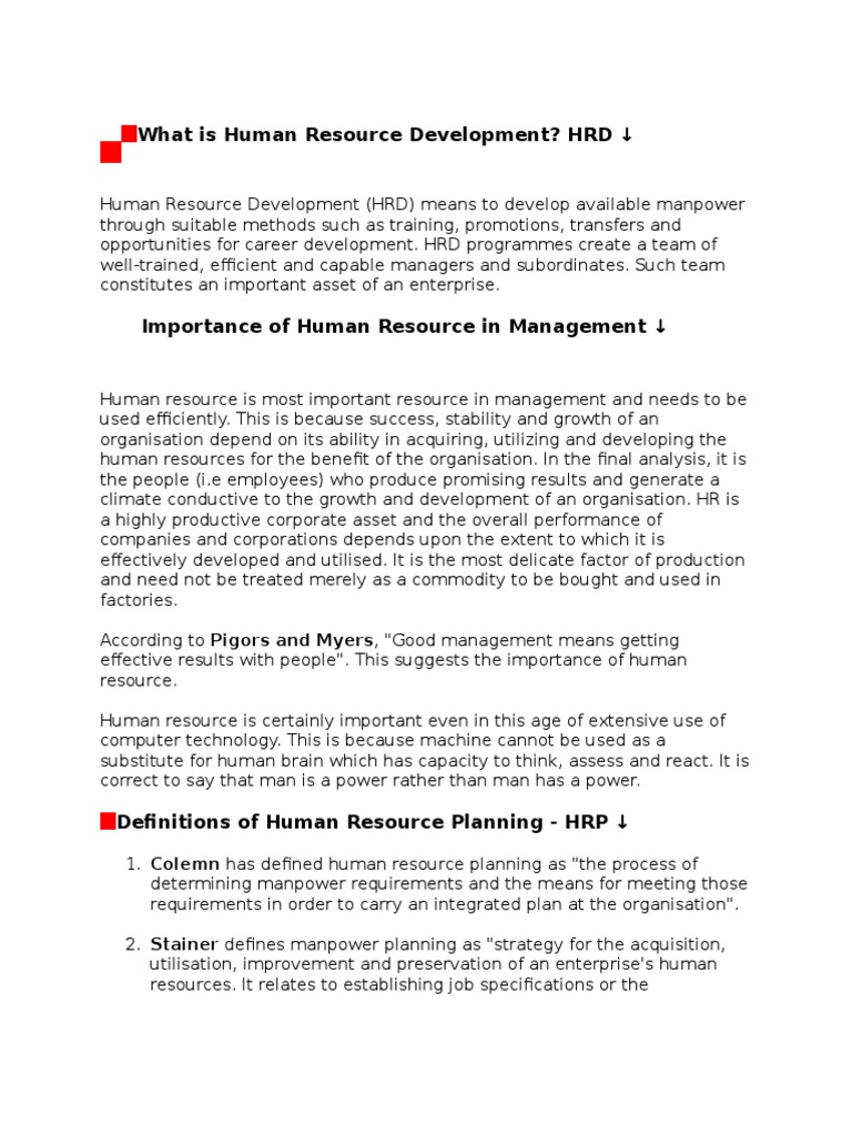 Meaning of Human Resource PDF