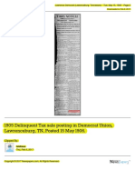 1905 Delinquent Tax Sale Posting in Democrat Union Lawrenceburg TN Posted 15 May 1906