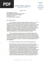 Senator Lee Letter to US Ambassador in Macedonia Seeking Clarification for AID Spending, Influence on Governance 