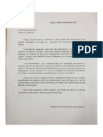 Carta de Demissão do Secretário Afonso Oliveira