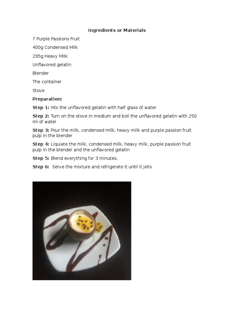 7 Purple Passions Fruit 400g Condensed Milk 295g Heavy Milk Unflavored