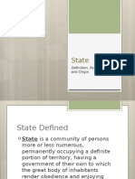 State: Definition, Its Elements and Origin