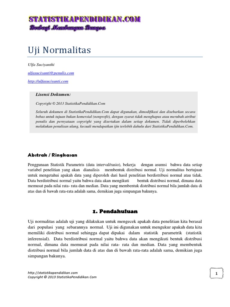 Uji Normalitas Materi