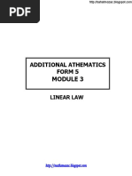 Additional Athematics Form 5: Linear Law