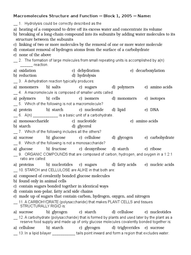 Macromolecules online homework assignment answer key 07 image
