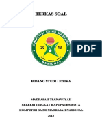 Soal Bidang Studi Fisika Mts Seleksi TK Kab Kota Kompetisi Sains Madrasah KSM Nasional 2013