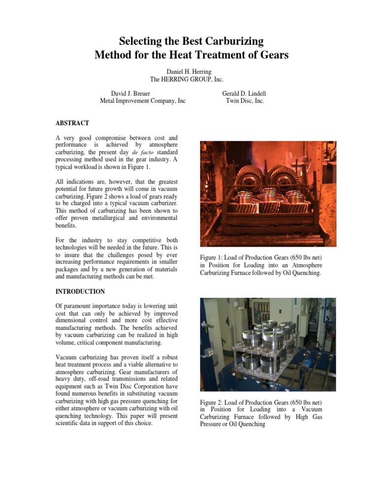 Best Method For The Heat Treatment of Gears PDF Fatigue (Material