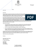 Flint Letter Ending Water Credits and Source Water Subsidies