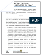 Notas Aclaratorias Ultimo Esfuerzo Cía Ltda