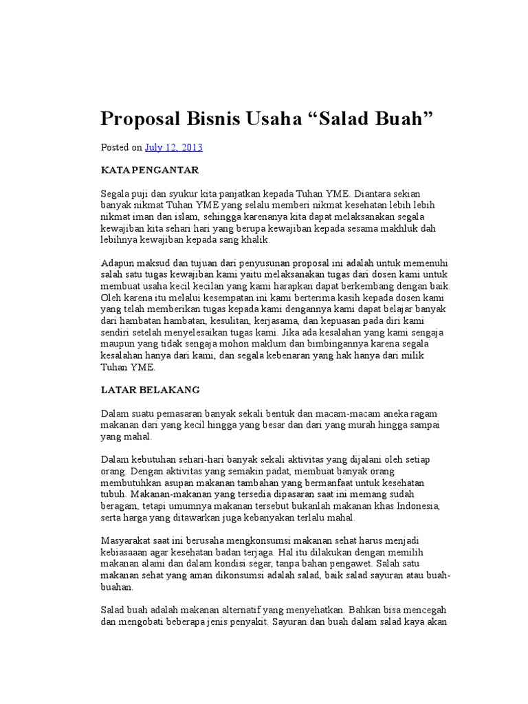 Proposal Bisnis Usaha
