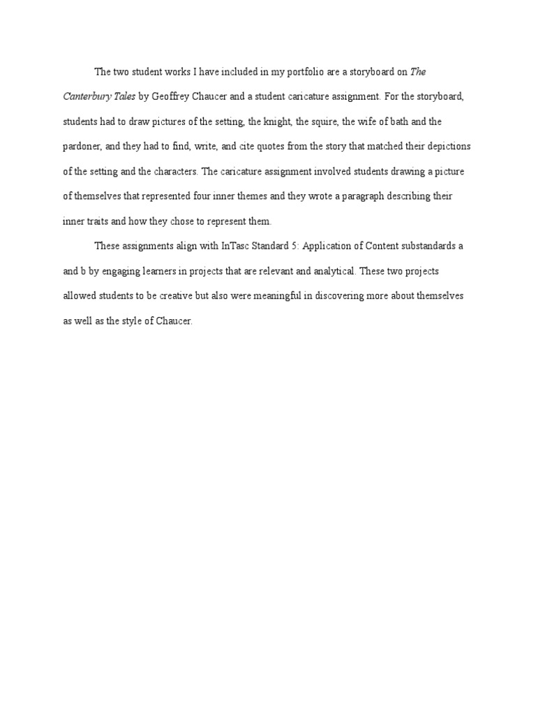 Student Projects on Chaucer and Self-Discovery | PDF