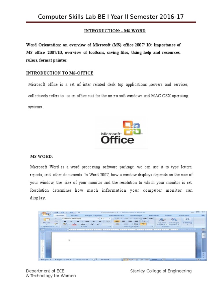 Introduction to MS Word | Microsoft Word | Microsoft Office