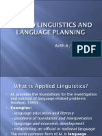 Applied Linguistics and Language Planning