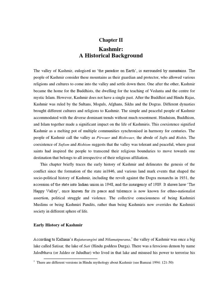 The History Of Kashmir Pdf Pdf Kashmir