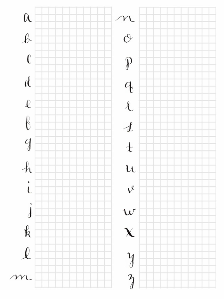 Lowercase Calligraphy Practice Sheet PDF | PDF