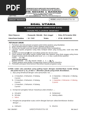 Soal Pneumatik Dan Hidrolik Xi