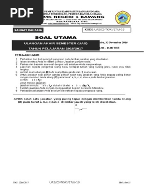 Soal Teknik Kontrol Xi