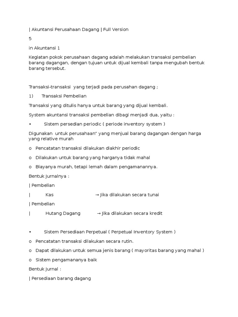 Akuntansi Perusahaan Dagang Kelas Xii Essay