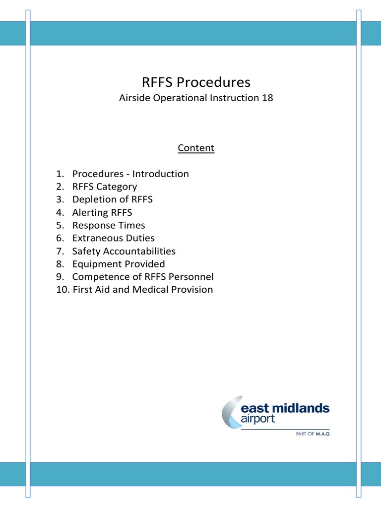 AOI 18 - RFFS Procedures | PDF | Airport | Air Traffic Control