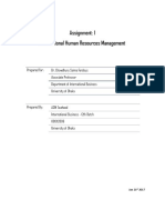 Assignment: 1 International Human Resources Management