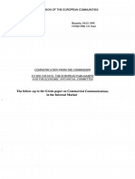 Communication from the Commission to the Council, the European Parliament and the Economic and Social Committee - The follow-up to the Green Paper on commercial communications in the internal market