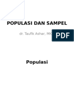 Populasi Dan Sampel: Dr. Taufik Ashar, MKM