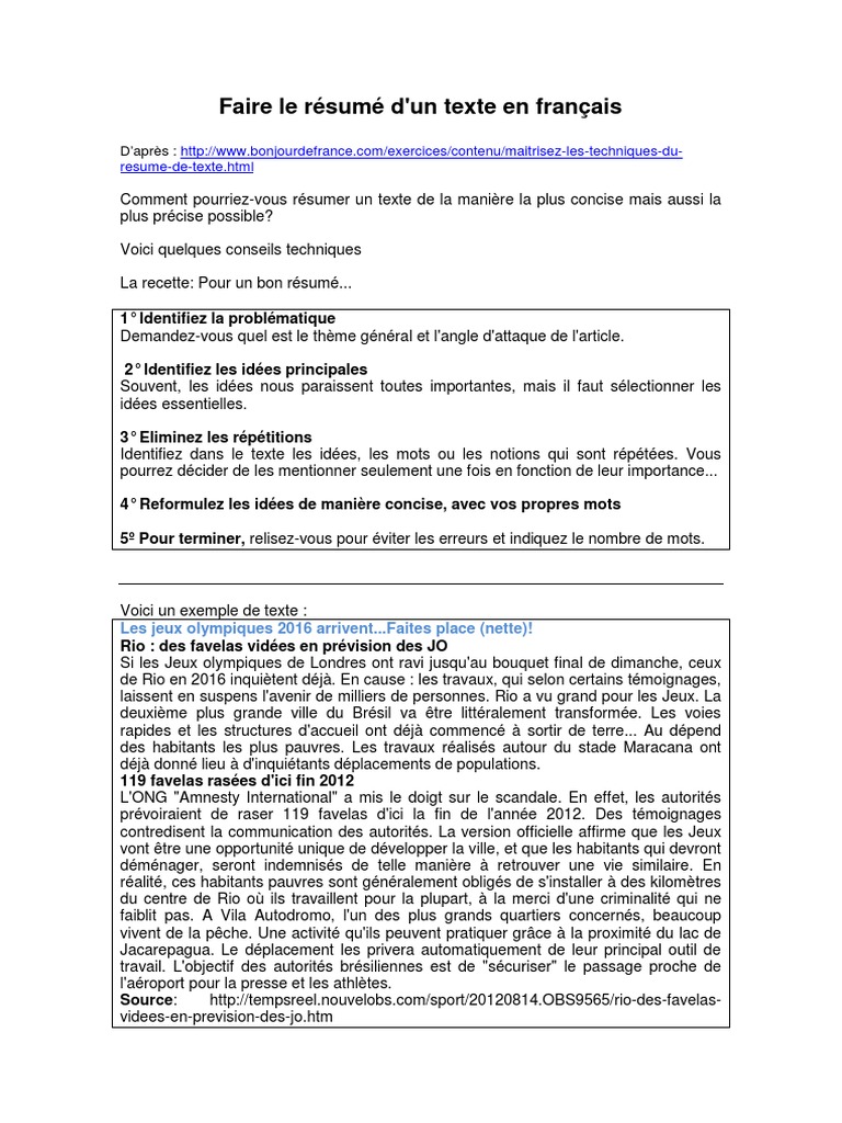 éviter Les Répétitions Dans Un Texte Exercices