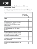 What Is An Example of An Inspection Checklist For A Manufacturing Facility