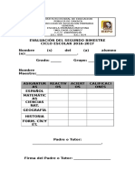 Examen Final Del Segundo Bimestre Sexto A 2016-2017