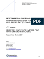 Selection de La Pompe Inversée Pour Fonctionnement en Turbine PDF
