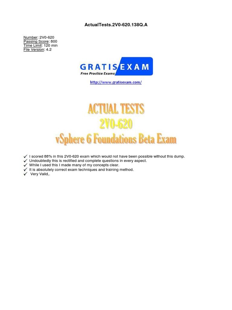 VMware Actualtests 2V0-620 v2015-05-12 by Isabell 138q | PDF | V Mware ...