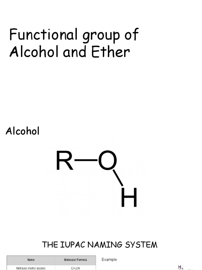 Alcohol and Ether Functional Groups Guide | PDF