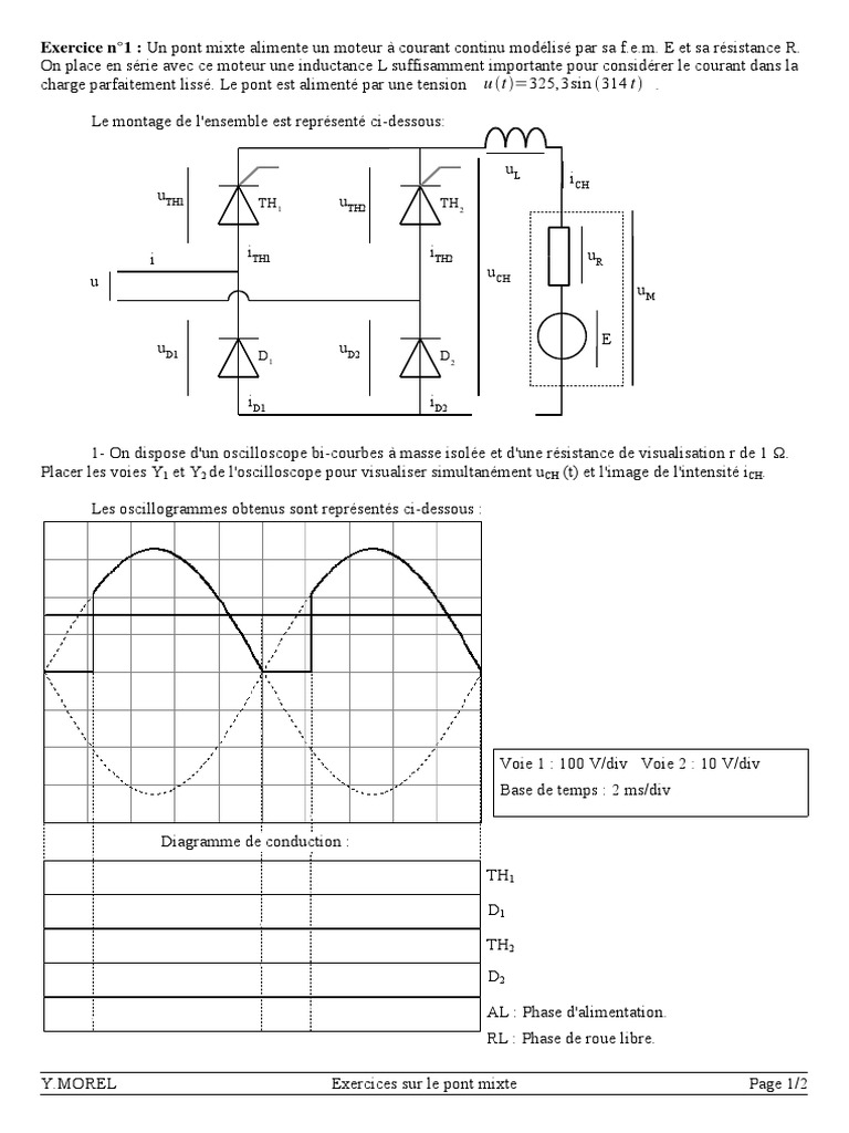 Exercices sur le Pont Mixte et Thyristors | PDF | Redresseur | Électricité