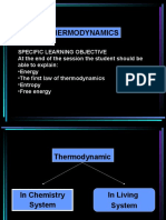 Thermodynamics: Specific Learning Objective at The End of The Session The Student Should Be Able To Explain