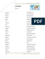 Países y Nacionalidades: Une Con Flechas (Join With Lines)