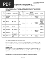 Bharat Electronics Limited: (A Govt of India Enterprise Under The Ministry of Defence)