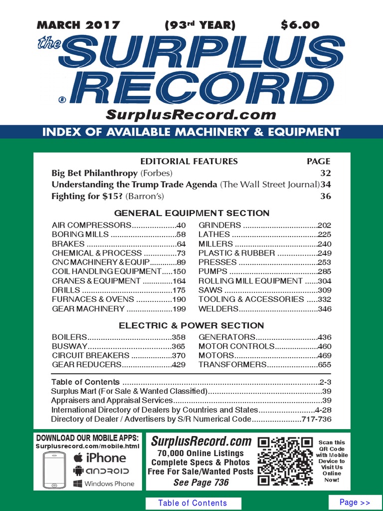 March 2017 Surplus Record Machinery Equipment Directory Pdf