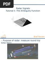 Radar Signals Tutorial II: The Ambiguity Function