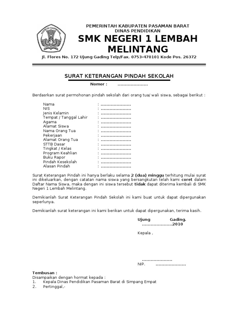 Kumpulan Ilmu Dan Pengetahuan Penting Contoh Surat Keterangan