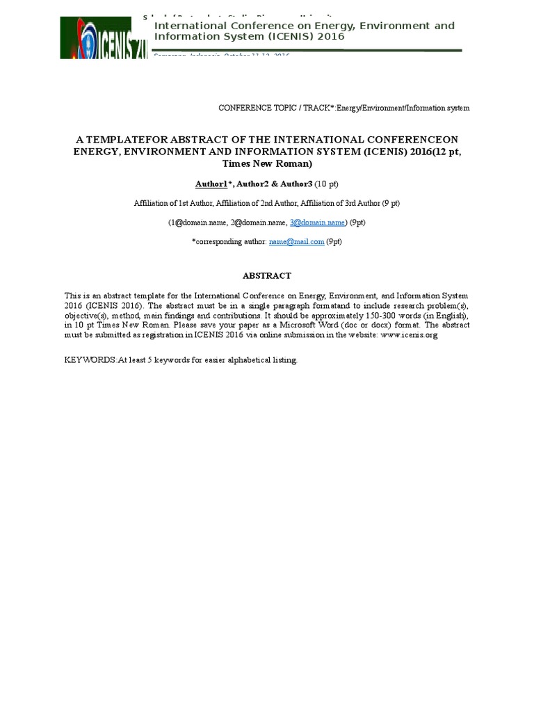 Template Abstract ICENIS2016 | PDF