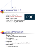 CSE 495.21: Programming in C