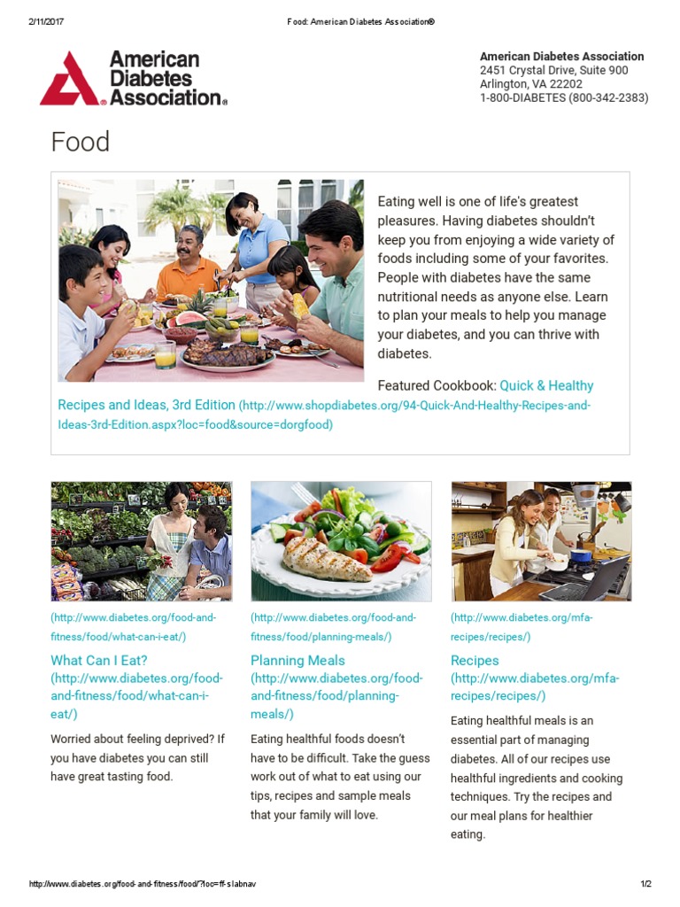 Food_ American Diabetes Association® | Diet (Nutrition) | Diet &amp; Nutrition