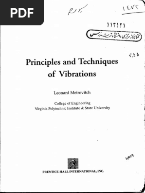 6-Principles and Techniques of Vibrations (Mirovich) | PDF | Matrix  (Mathematics)