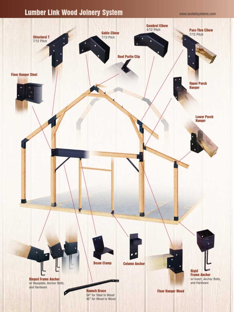 Lumber Link Wood Joinery System 4/12 Pitch 7/12 Pitch