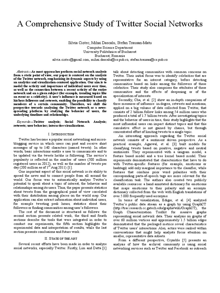 Twitter Network Dynamics Analysis | PDF | Twitter | Social Networking ...