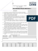 Regulamento do Processo Seletivo – 003/2008 Prova – 04/05/2008