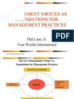 Management Virtues As Foundations For Management Practices PowerPoint Presention by Phil Lane Jr.