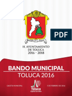 Bando Municipal Toluca 2016 PDF
